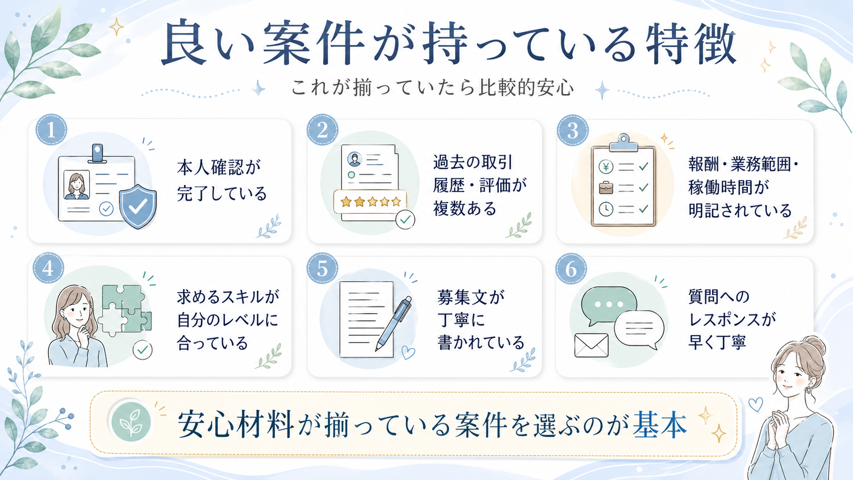 安心して応募しやすい案件の特徴