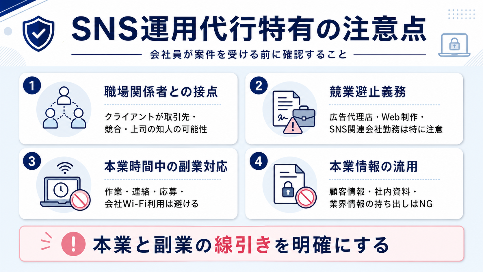 SNS運用代行特有の副業リスク