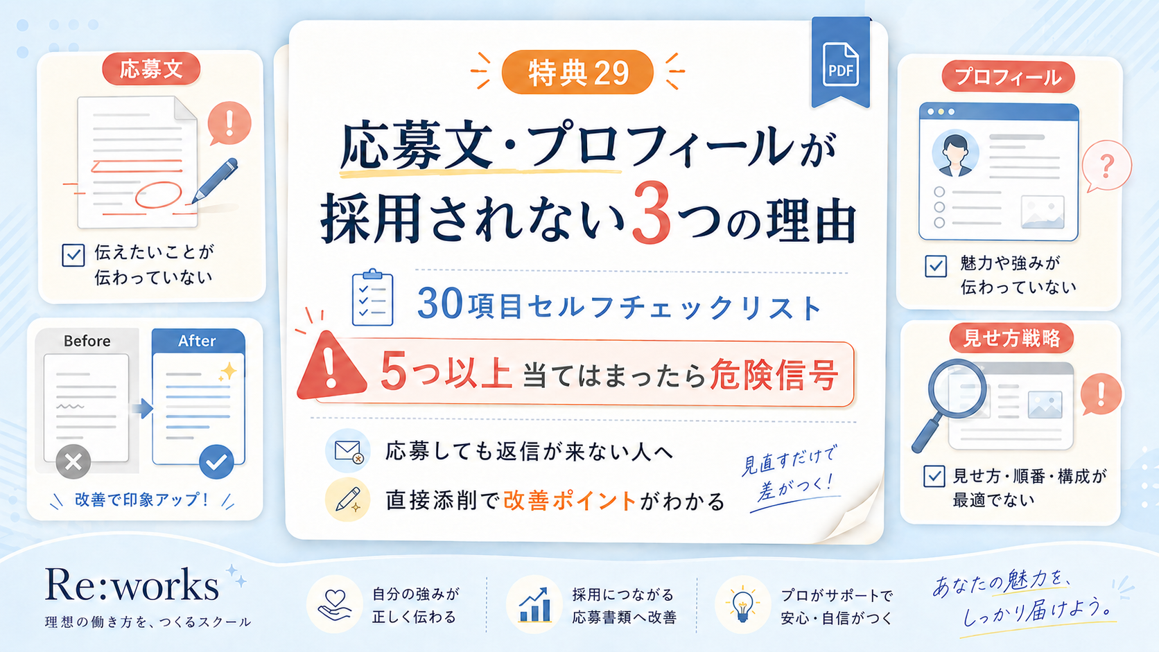 あなたの応募文・プロフィールが採用されない3つの致命的な理由 セルフチェックリスト