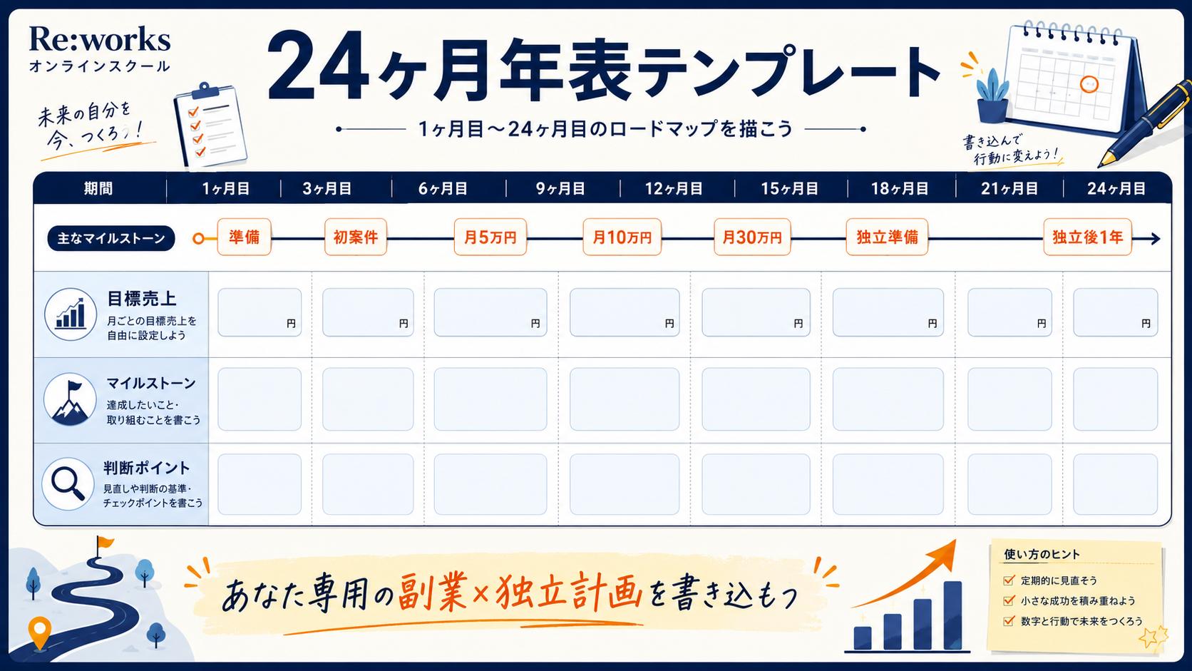 24ヶ月年表テンプレート